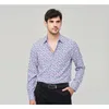 Chemises décontractées pour hommes printemps et automne chemise ample décontractée imprimé fleur bouton de revers à manches longues haut de luxe léger