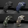 Watch Bands PEIYI Canvas Nylon Watchband 18mm 20mm 22mm 24mm Black Blue Strap Pin Buckle For Men's Sport Accessories233W