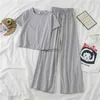 Ropa de dormir para mujer Fanceey 2 piezas pijama de mujer conjuntos de ropa de dormir de algodón traje de noche suelto monocolor Sailor Moon camisón de mujer traje informal ropa para el hogar L231005