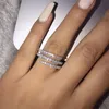 Anneaux Belle argent sélectionné CZ diamant bague de luxe bijoux 925 bague de fiançailles en argent Sterling bracelets en argent faits à la main pour l'approvisionnement en bijoux