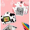 Toy Cameras Children Camera Instant Print Camera for Kids Digital WIfI Connection 1080P HD Video Cartion Cow Camera Toys Gifts for Girl Boy 230928