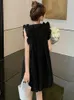 Abiti casual basic Cinghie Mini abiti Donna Volant Solido Dolce stile francese Allentato Senza maniche Da ragazzina Tenero Ulzzang Chic Moda Basic Ins Casual 230927