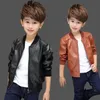 Jacken 2–12 Jahre alt Mädchen Kunstlederjacke Kinder PU Mantel Langarm Reißverschluss Gürtel Lokomotive Jacke Stilvolle Teenager Kinder Jungen Jacken 231005