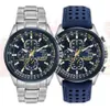 Luxe Wateproof Quartz Horloges Business Casual Stalen Band Horloge Heren Blue Angels World Chronograaf Horloge 211231207j