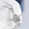 펜던트 목걸이 Loriele 100% 여성 VVS 라운드 컷 다이아몬드 여자 친구 보석 S925 Sterling Silver Gra 230928