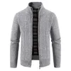 Men's Jackets Autumn/Winter Plush And Thickened Stand Collar Jacket Half High Neck Knitted Cardigan Sweater For Men Thick Warm 2023