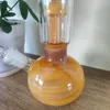 Sunny Yellow Glass Bong: 11-Inch Straight Tube with Tree Perc