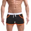 Shorts masculinos boxers troncos roupa de banho esportes bodyshort elástico cordão bolsos praia maiô treino atlético