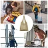 女性用の保管バッグショッピングトートバッグ折りたたむ可能な再利用可能なニットハンドかぎ針編みスーパーマーケットショルダー食料品旅行オーガナイザー