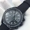 Relógio masculino 44mm super dominador lua lado escuro relógios mecânicos totalmente automáticos relógios de quartzo cinto de couro à prova dwaterproof água luminoso276a