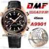 OMF Cal A9901 Cronografo automatico Orologio da uomo Oro rosa Lunetta nera lucida e quadrante 232 63 46 51 01 001 Super Edition Nero Bal236I