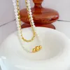 Choker Summer Golden Bean Beaded Necklace Women's Versatile Temperament Small Clear Fashion Simple Collarbone Chain