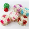 Płatki pozłacany żelazny żelazny koszyk z sercem z 6 mydlanymi różami kwiatowe pachnące pomysły na mydło pomysły dla kobiet2188