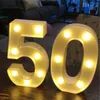 Festa Decoração 2 Pçs / Set Adulto 30 40 50 60 Número LED String Night Light Lâmpada Feliz Aniversário Balão Aniversário Evento Supplies2880