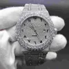 Diamond men Watch Automatic Mechanical Watches Stainless Steel 15400 8215 movement CZ diamonds silver case 42mm Arabic dial