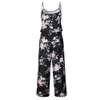 Damen-Overall, Strampler, Damen, Kaii, Blumenmuster, Damen-Overall, modisch, Spaghettiträger, lange Playsuits, lässig, Strand, weites Bein, Hose, Jumpsuits, Damen-Overall, L231005