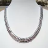 Chaîne de collier à maillons cubains Miami épais, finition en or blanc massif 24 carats, lourd, 310x