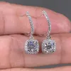 Stud Huitan Trendy Square Shape Drop Earrings Brilliant Bridal Engagement Wedding Jewelry Elegant Female Dangle Earring Trevlig gåva 231005