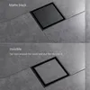 Cała i detaliczna matowa czarna kwadrat Niewidzialny drenaż podłogi łazienki odpływ 10 x 10 cm prysznicowy drenaż czarny drenaż podłogi płytki INS265H