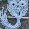 Autocollants muraux en macramé tissé à la main, décoration de hibou, ornement de porte suspendu pour bureau, fête de mariage, CLH8 230928