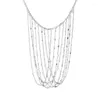 Kedjor Kinel 925 Sterling Silver Original Certifierad Tassel Long Pendant Necklace For Women Simple Fashion Korean smycken Tillbehör