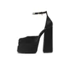 Woman Crystal Shoes Aevitas Double Platform Pump Dress Shoe Lady Fashion Luxurys Designer Square Toe High Heel Sandal Genuine Leather Silk Rhinestone 35-42