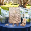 Party Supplies Rustic Wedding Gästbok i rektangulär ram med blommor och trähjärtstycken för födelsedagsexamen