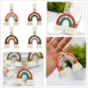 Keychains Boho Rainbow Tassel Woven Keychain Car Keyring Holder Bag Wallet Purse Decor Art Key Chain Auto Interior Accessories298q