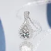Pendentif Colliers LORIELE 100% véritable collier pour femmes Vvs coupe ronde diamant petite amie bijoux S925 argent sterling Gra 230928