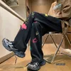 Pantalon pour hommes Coloré Mousse Imprimé Hommes Automne Hip-Hop Coupe Droite Harajuku Pantalon Mâle Plus Taille Mode Rue Unisexe 5XL-M