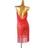 Stage Wear Fringe Robe Latine Salsa Compétition Danse Pour Les Filles Lq306