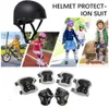 Casques de ski Équipement de protection sportive de sécurité pour enfants Genouillères coudières avec casque Protège-poignets d'équitation Résistant aux chocs 7 en 1 Accessoires de sport 231005