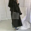 Kvinnor Trenchrockar Chic Women Coat Casual Long Outerwear Loose Overcoat Autumn Winter Fashion DoubleBreasted Windbreaker Femme 231005