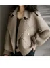 Veste en laine sergée mélangée pour femmes, manteau court 231005