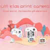 Toy Cameras Kids Instant Thermal Paper Print Camera Wireless WiFi Phone Printer 4K 1080p HD Video Children Mini Cartoon Digital Camera Toy 230928