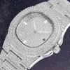 Mode Iced Out Horloge Mannen Diamant Staal Hip Hop Heren Horloges Topmerk Luxe Gouden Klok reloj hombre relogio masculino 210407280J