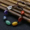 Strand 7 Chakras naturliga ädelstenpärlor Yoga Stretch Armband Reiki Healing Crystal Energy Balancing for Women Girls