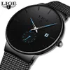 LIGE Mens Relógios Top Marca de Luxo Homens Moda Negócios Relógio Casual Analógico Quartz Relógio de Pulso À Prova D 'Água Relogio masculino C176T