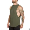 Mens ärmlösa T Shirts Summer Cotton Male Tank Topps Gym Kläder Bodybuilding Underhirt Golds Fitness Tanktops Tees204b