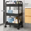 Kitchen Storage 3 Layer Mobile Rolling Utility Cart Free Standing Organizer Trolley With Wheels For Bedroom Bathroom Living Room