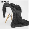 Blanket TONGDI Soft Warm Large Handmade Knitted Coarse Woolen Blanket Pretty Gift For Winter Bed Sofa Girl All Season Sleeping Bag 230928