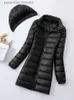 Women's Down Parkas Women Hood Detachable Winter Puffer Jackets 2023 Ultra Light Hooded Duck Down Coats Fashion Office La Long Feather Parkas 7XL L231005