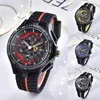 Luxury Sports Racing Car F1 Formel Gummiband Rostfritt stålkvarts för män Casual Wrist Watch Clock269n