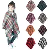 Scarves CHENKIO Children's Vintage Plaid Knitted Tassel Poncho Shawl Cape Button Cardigan Children Scarf Girls Kids Winter Scarf-collar