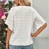 Kvinnors blusar Summer Woman Elegant Stylish Shirts och 2023 Fashion Half Sleeve V Neck Solid Casual Tops Loose Blusas 24864