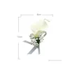 Decoratieve Bloemen Kransen Calla Lelie Boutonniere Bloemen Cor Pin Knoopsgat Mannen Bruiloft Armband Bruidsmeisje Witness1 Huis Tuin Fe Dh8Lq