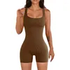 Men's Body Shapers Women BuLift Sport Wear Gym Fitness One Piece Workout Romper Short Cut Out Back Yoga Jumpsuit Bodysuit