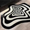 Tapis Tapis de salon créatif noir et blanc rayé décoration de la maison tapis de chambre moelleux en peluche tapis de jeu pour enfants taille personnalisée 230928