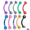 Navel Bell Button Rings 10Pcs/Lot Surgical Steel M Ball Eyebrow Piercing Internally Threaded Curved Barbell Helix Earring Lip Ring N Dharh