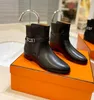 Stivali da equitazione al ginocchio in pelle da salto - linguetta Punta tonda Tacco piatto slip-on Chelsea Knight Stivaletti designer di lusso da donna Calzature di moda per calzature Scatola originale 35-42